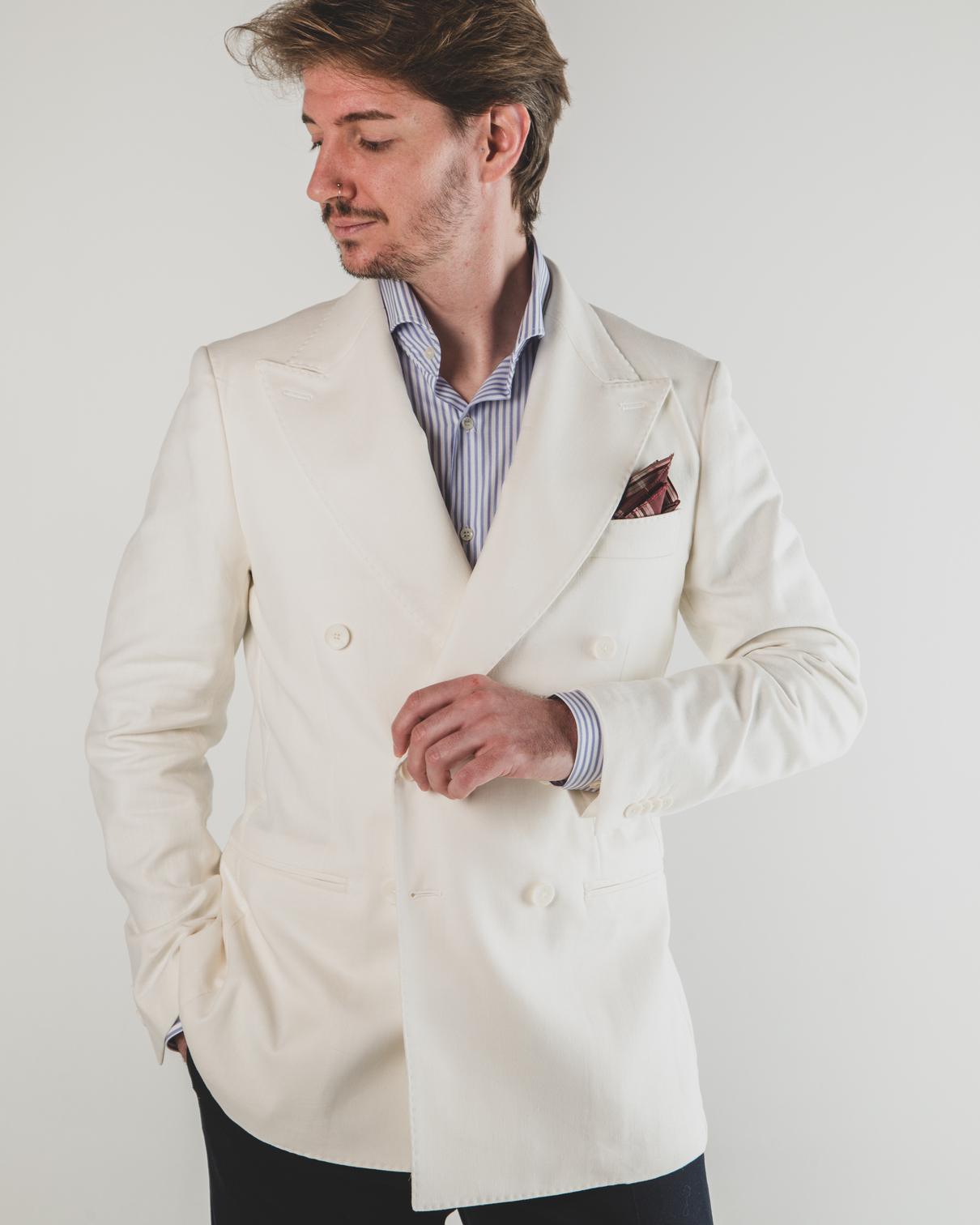White Double Breasted Jacket