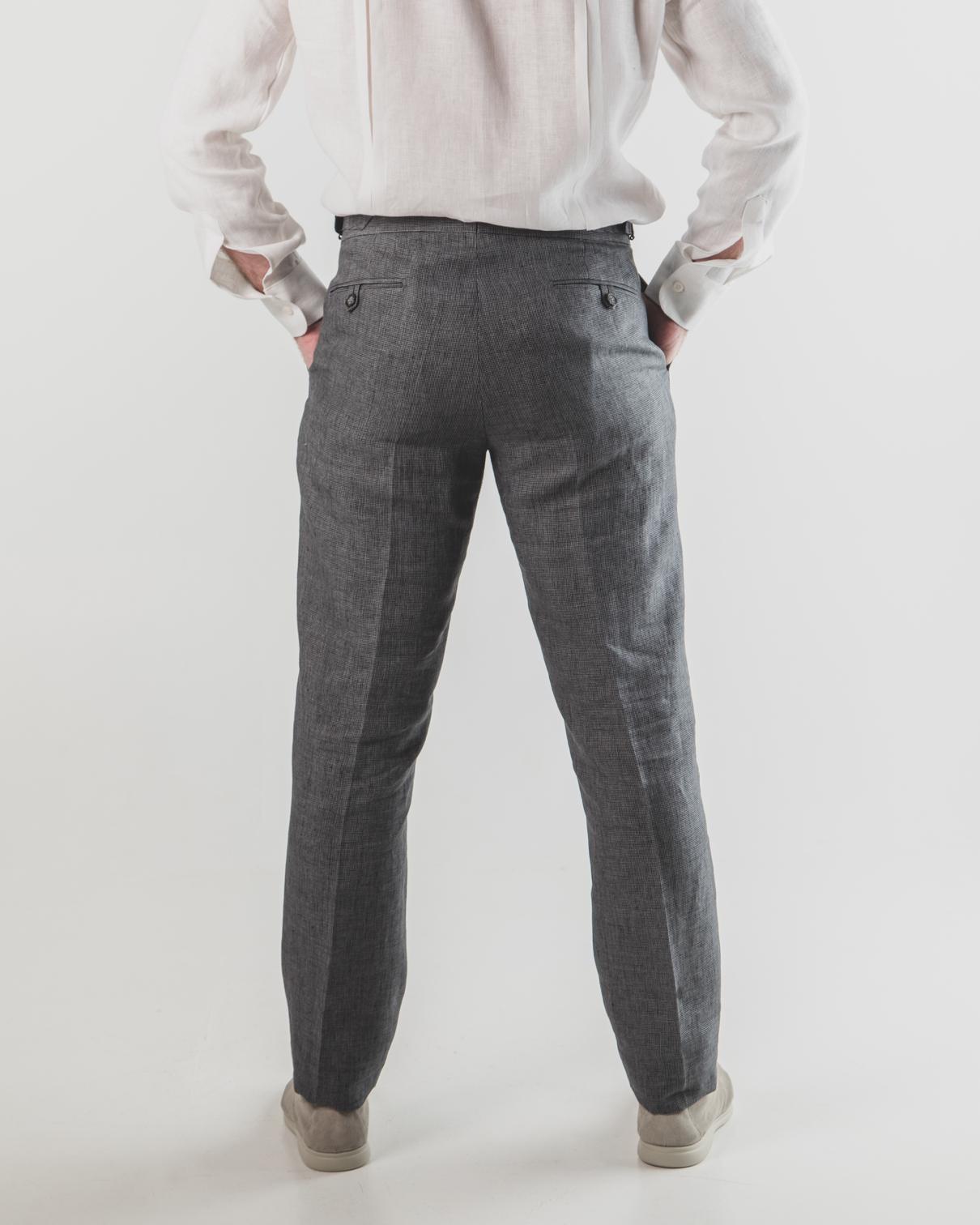 Blue Yakka Houndstooth Linen Trousers