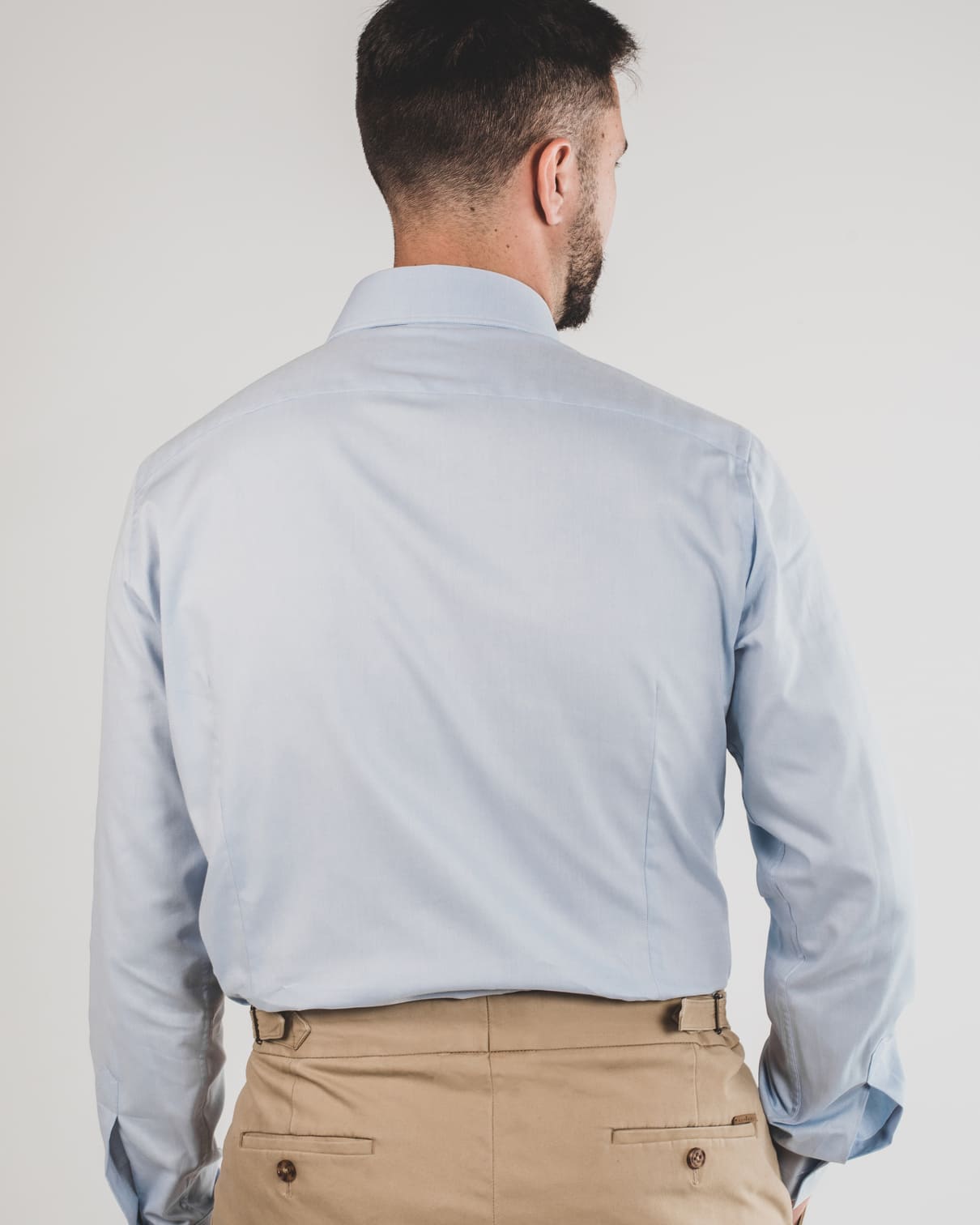 Light Blue Shirt Cut collar with round toe