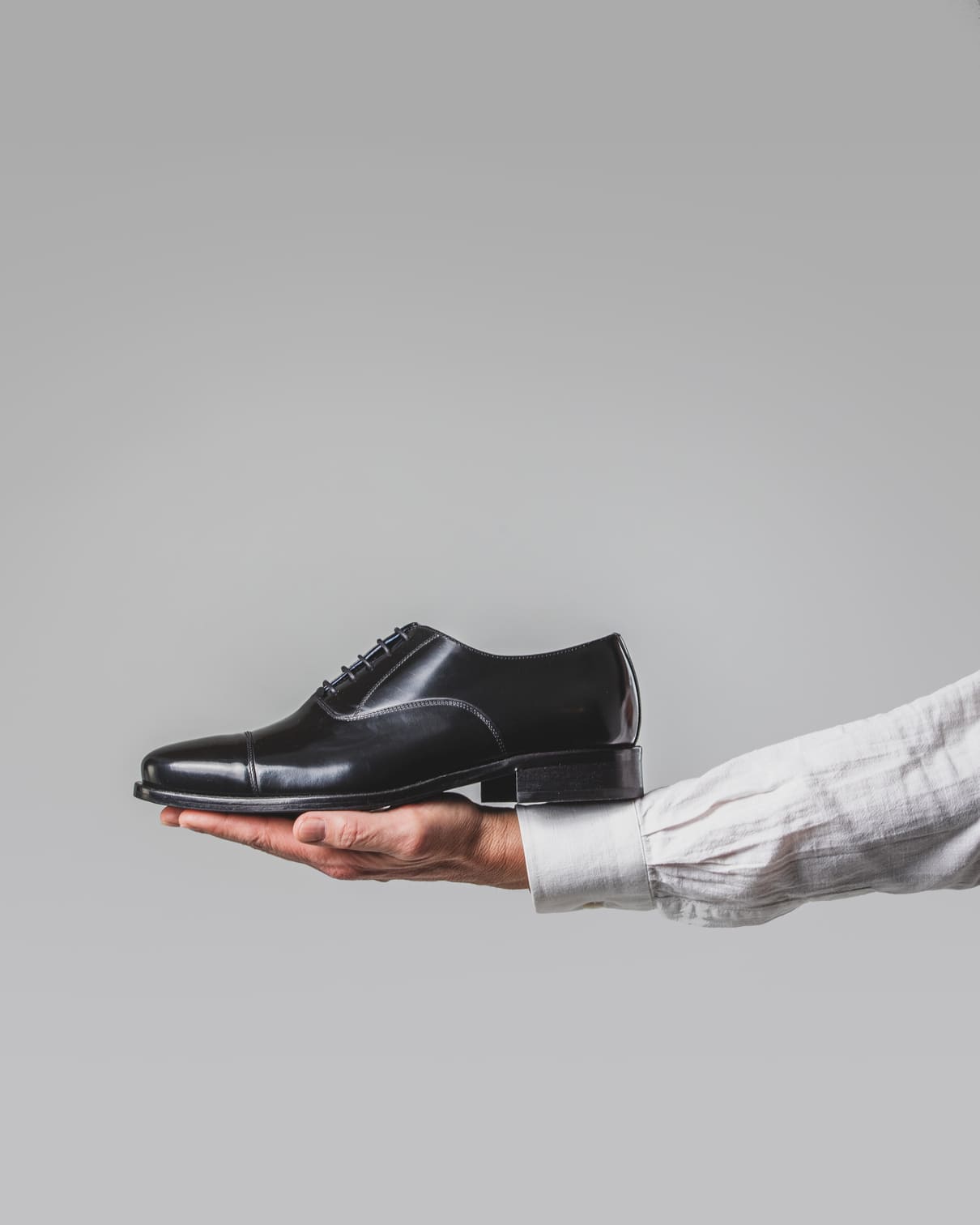 Black Florentic Oxford shoe, special last