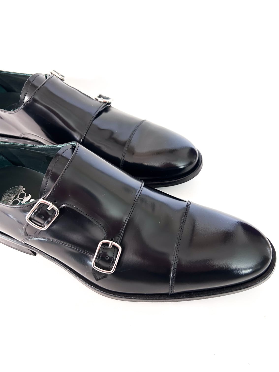 Florentic Black Double Buckle Shoe