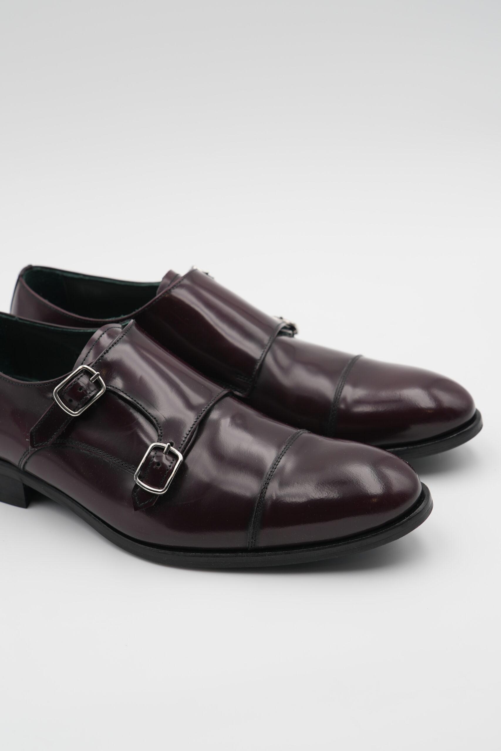 Florentic Burgundy Double Buckle Shoe