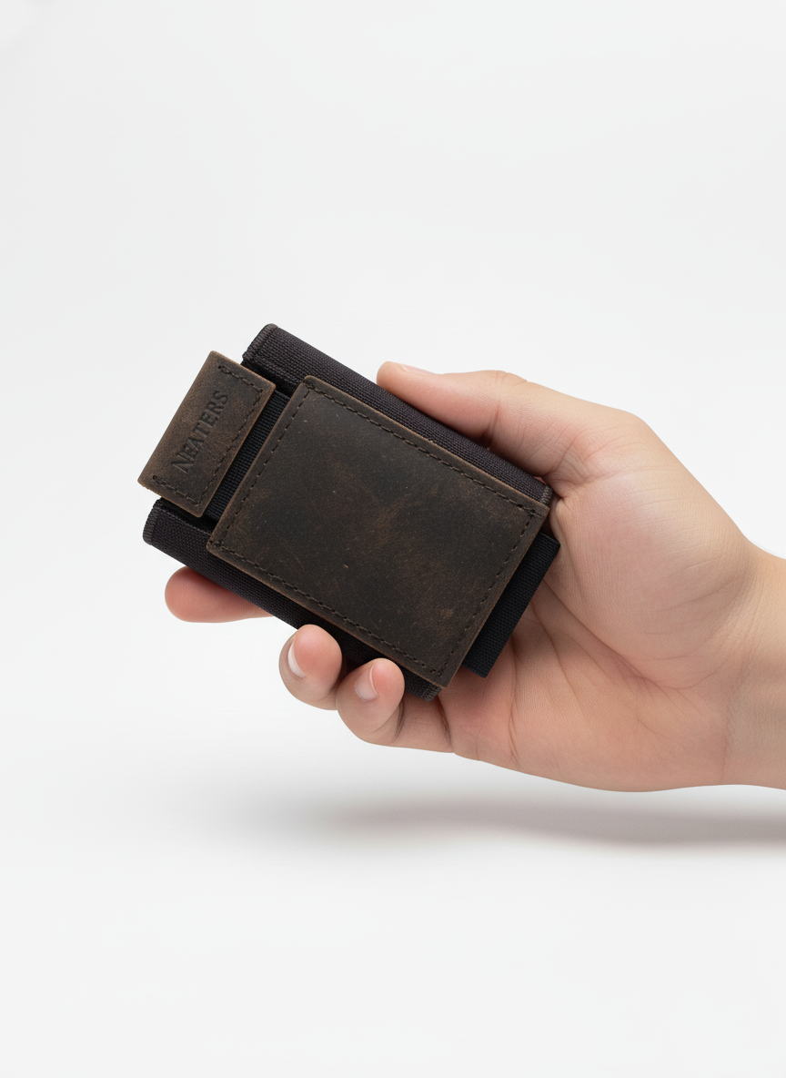 Cartera minimalista marrón