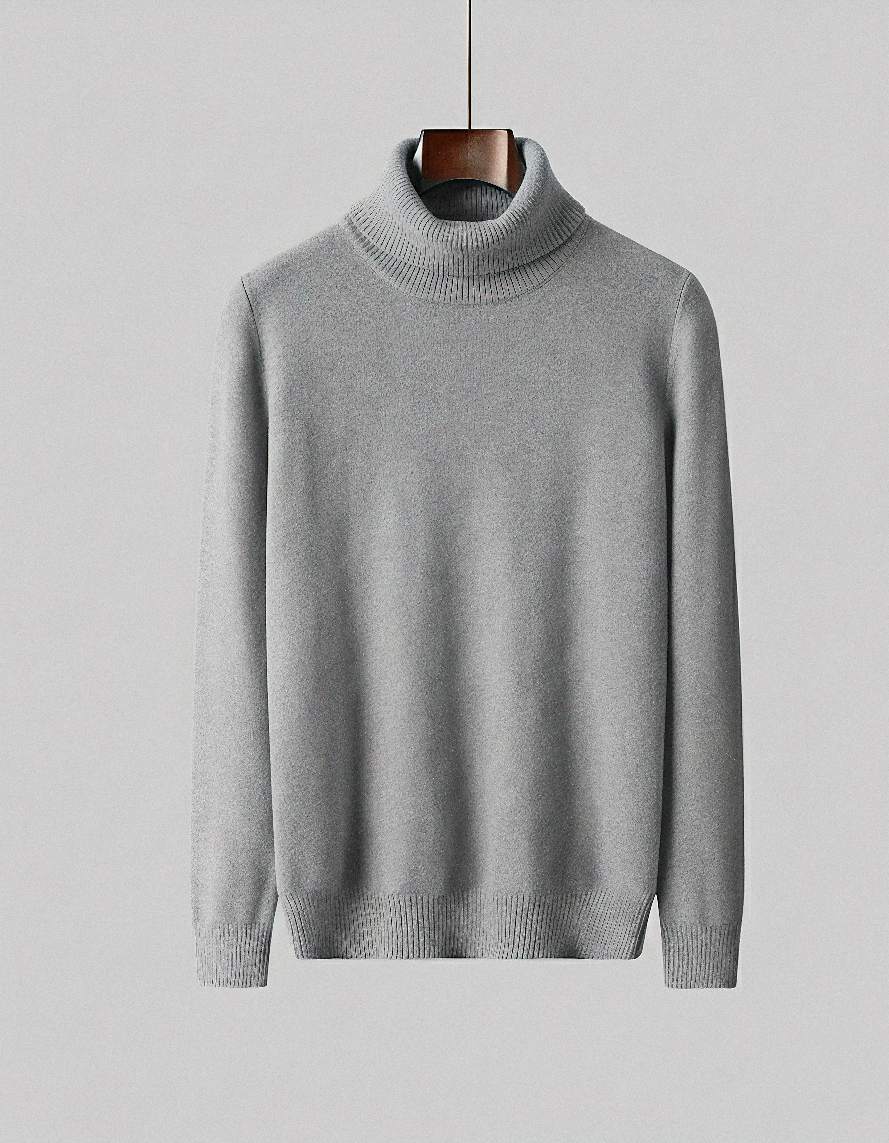 Jersey Gris Lana Merino Cuello Alto