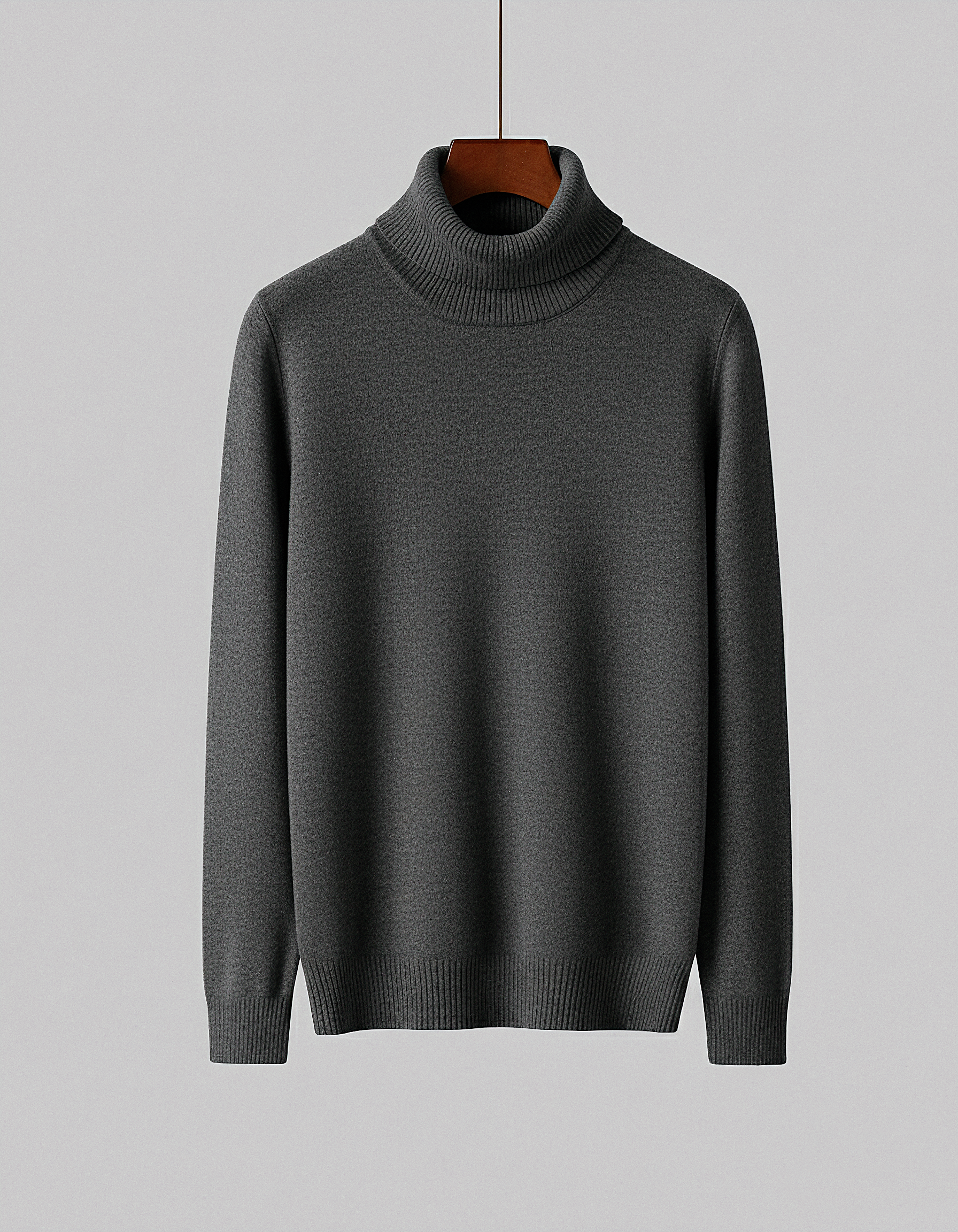 Jersey Gris Marengo Punto Fino Cuello Alto
