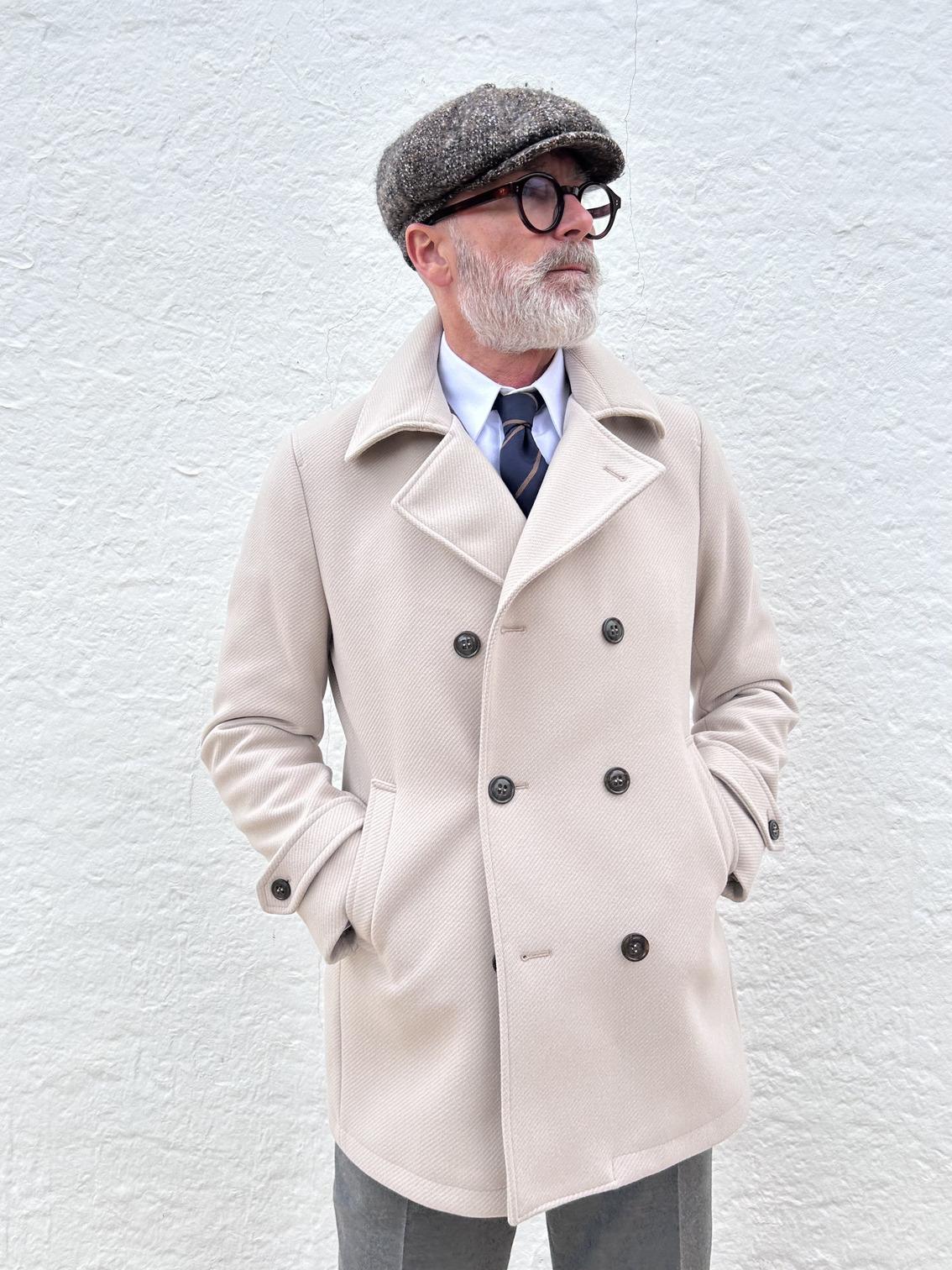 Chaquetón Bran cruzado beige