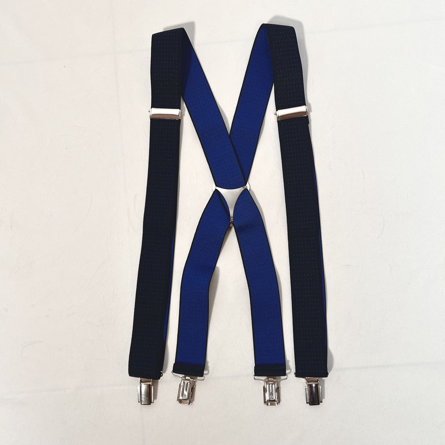 Navy Blue Suspenders with Polka Dots