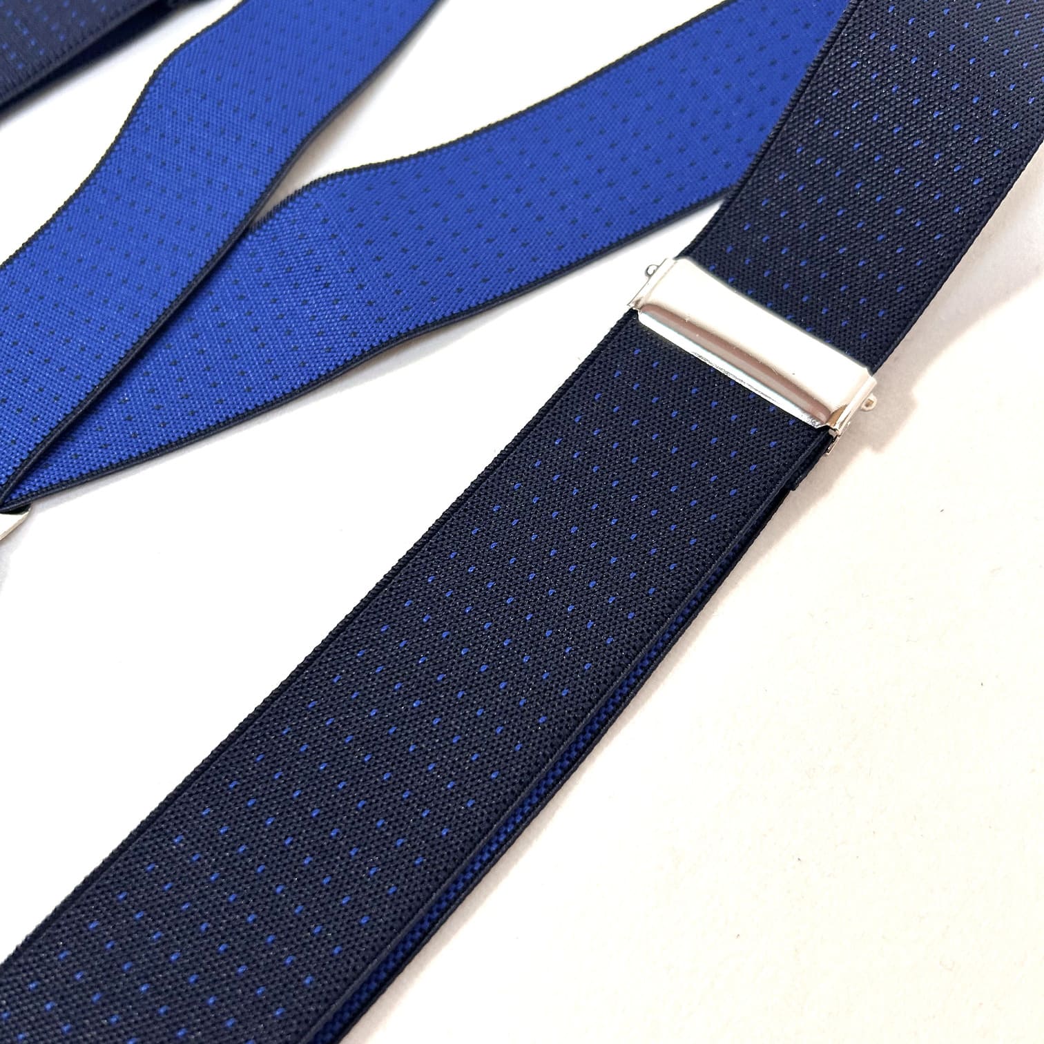 Navy Blue Suspenders with Polka Dots