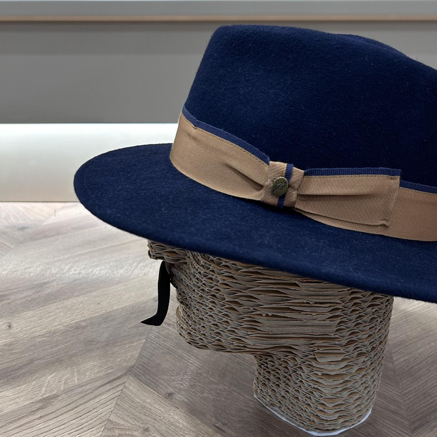 Blue wool felt hat