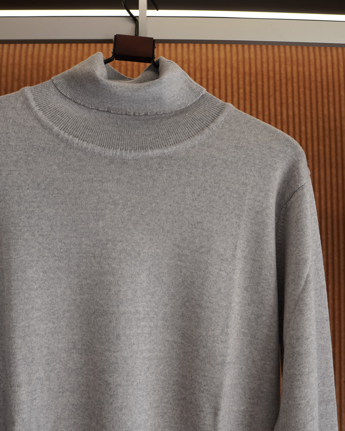 Jersey Gris Lana Merino Cuello Alto