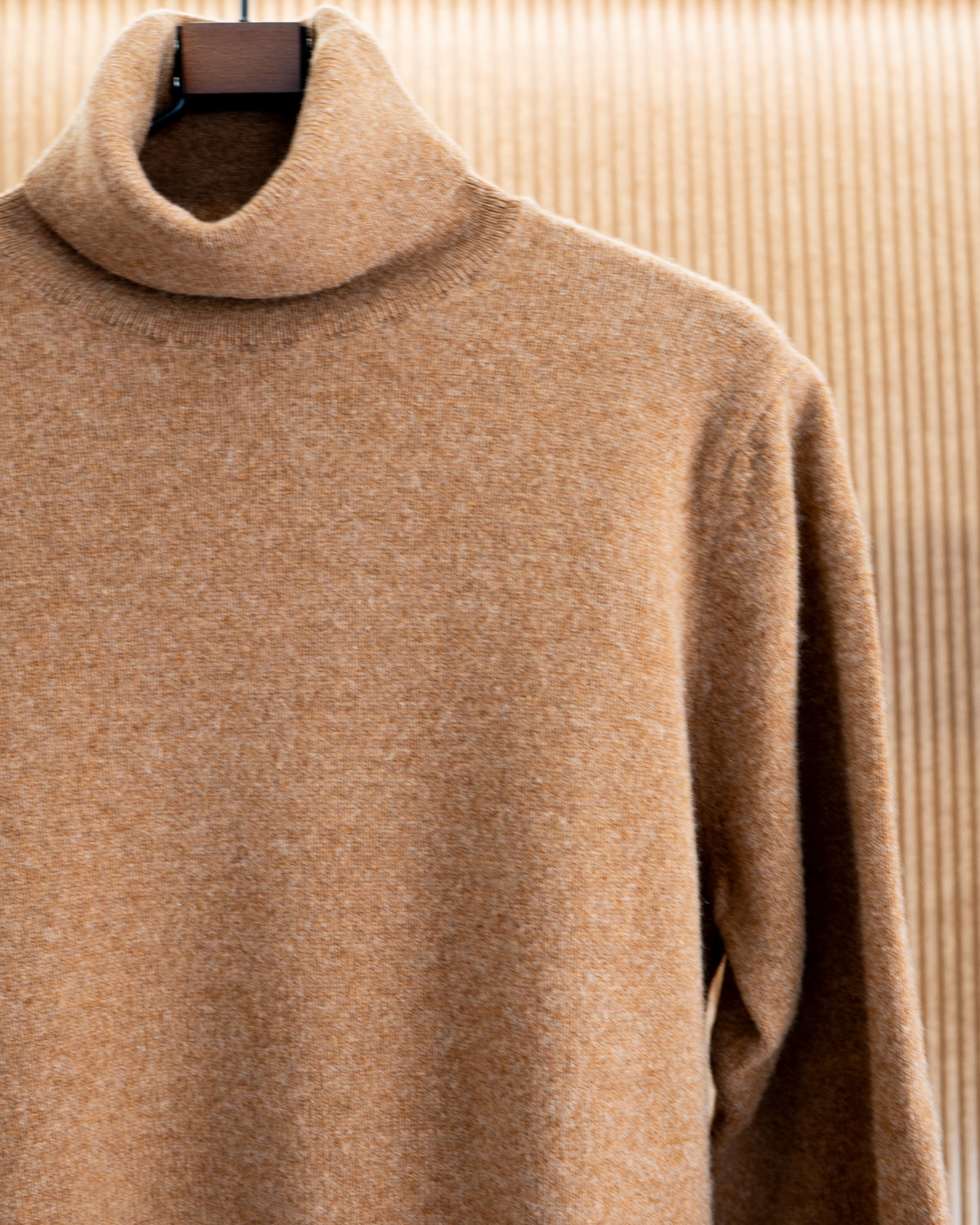 Jersey camel Lana Lambswool Cuello Alto