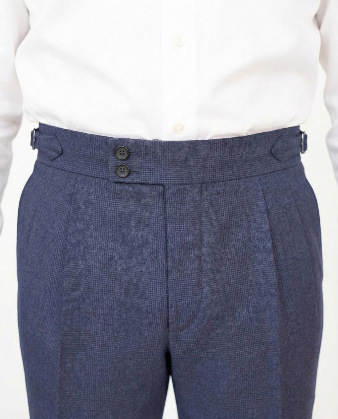 Pantalón Azul Príncipe de Gales Pinzas 2 Botones