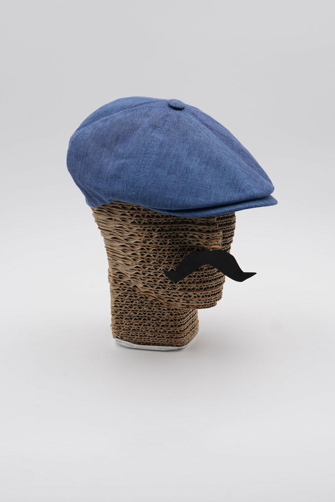 Gorra azul jeans de lino. Oxford