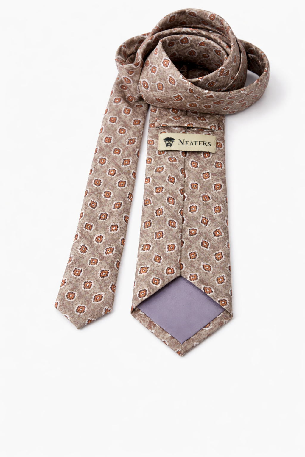 Blue jacquard tie with silver flowers