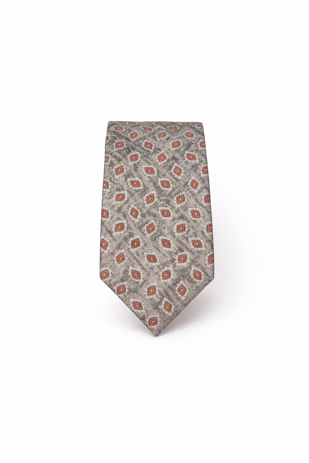 Blue jacquard tie with silver flowers