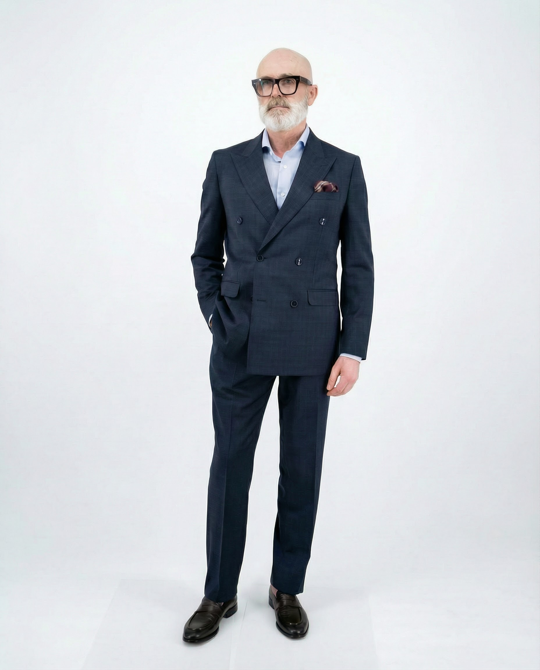 Traje Azul Tres Piezas Cuadros Mark