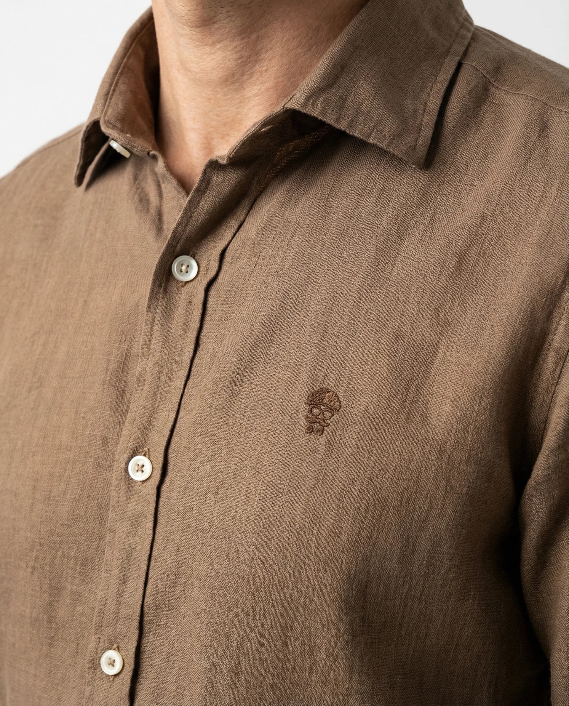 Camisa Lino Marrón