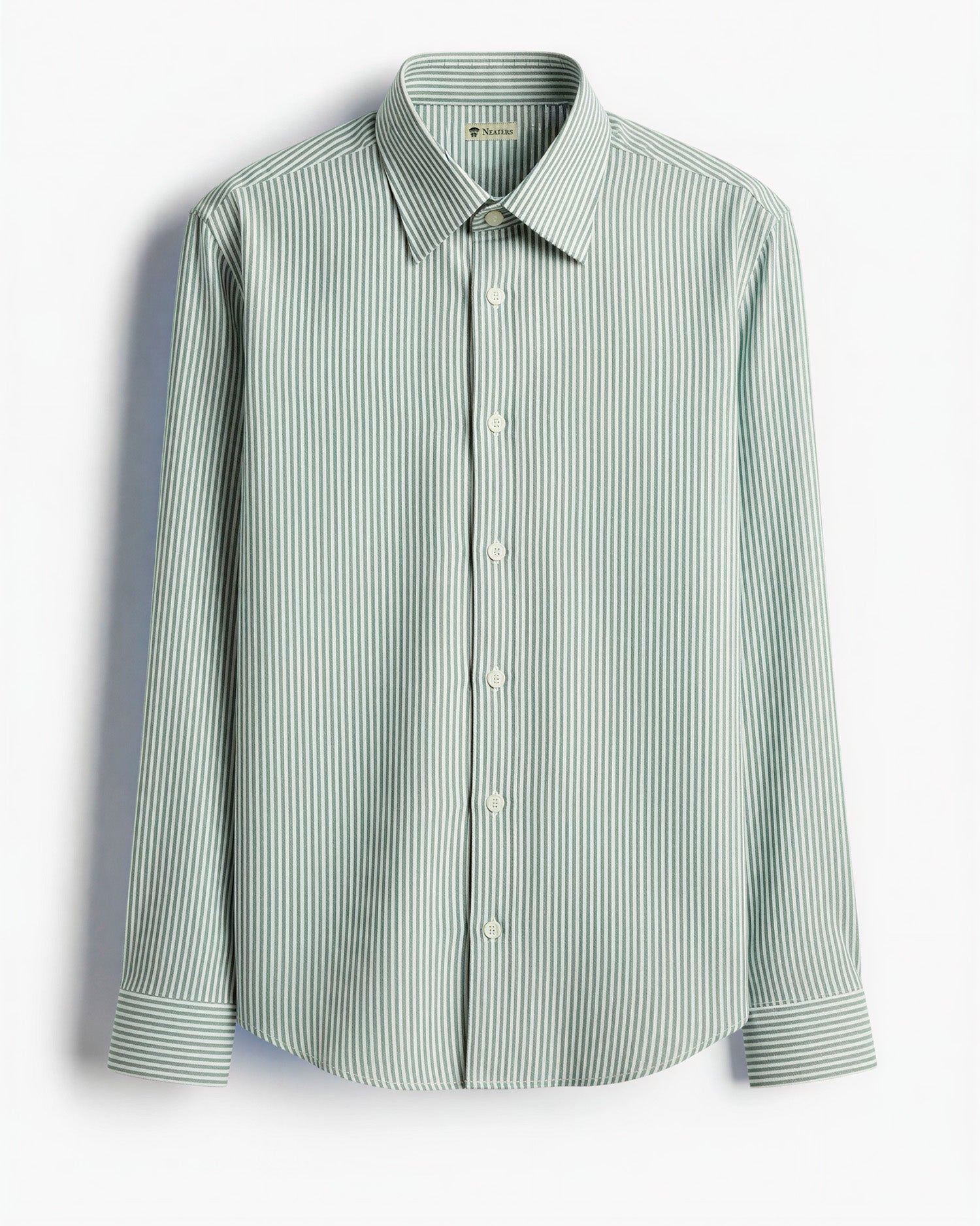 Camisa Oxford Rayas Verde Claro